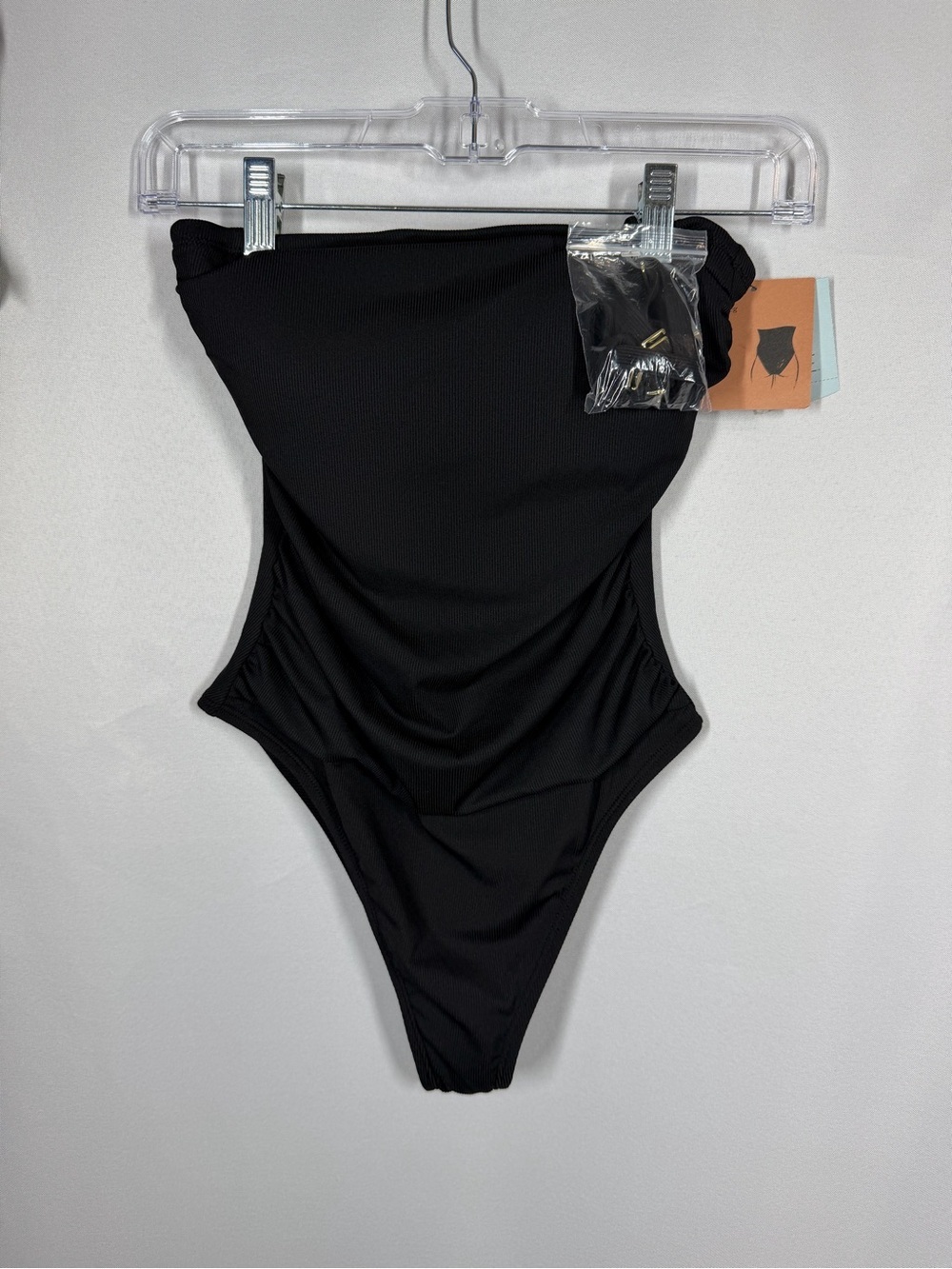 NWT Shade & Shore | One Piece Swimsuit Black Cheeky Ribbed Women's Size Small